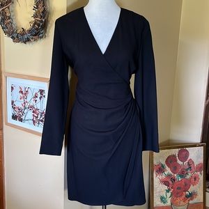 ELLEN TRACY Size 8 Elegant Wrap Classic - Little Black Dress LBD Sexy Witchycore